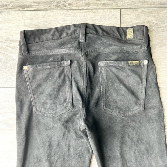 7 For All Mankind Gwenevere Faux Suede Ankle Jeans in Black - Picture 14 of 15